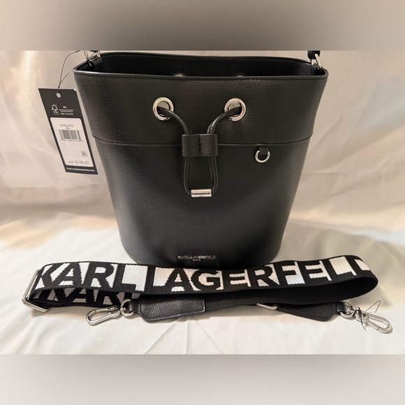 Karl Lagerfeld Black Bucket Bag - Picture 3 of 5